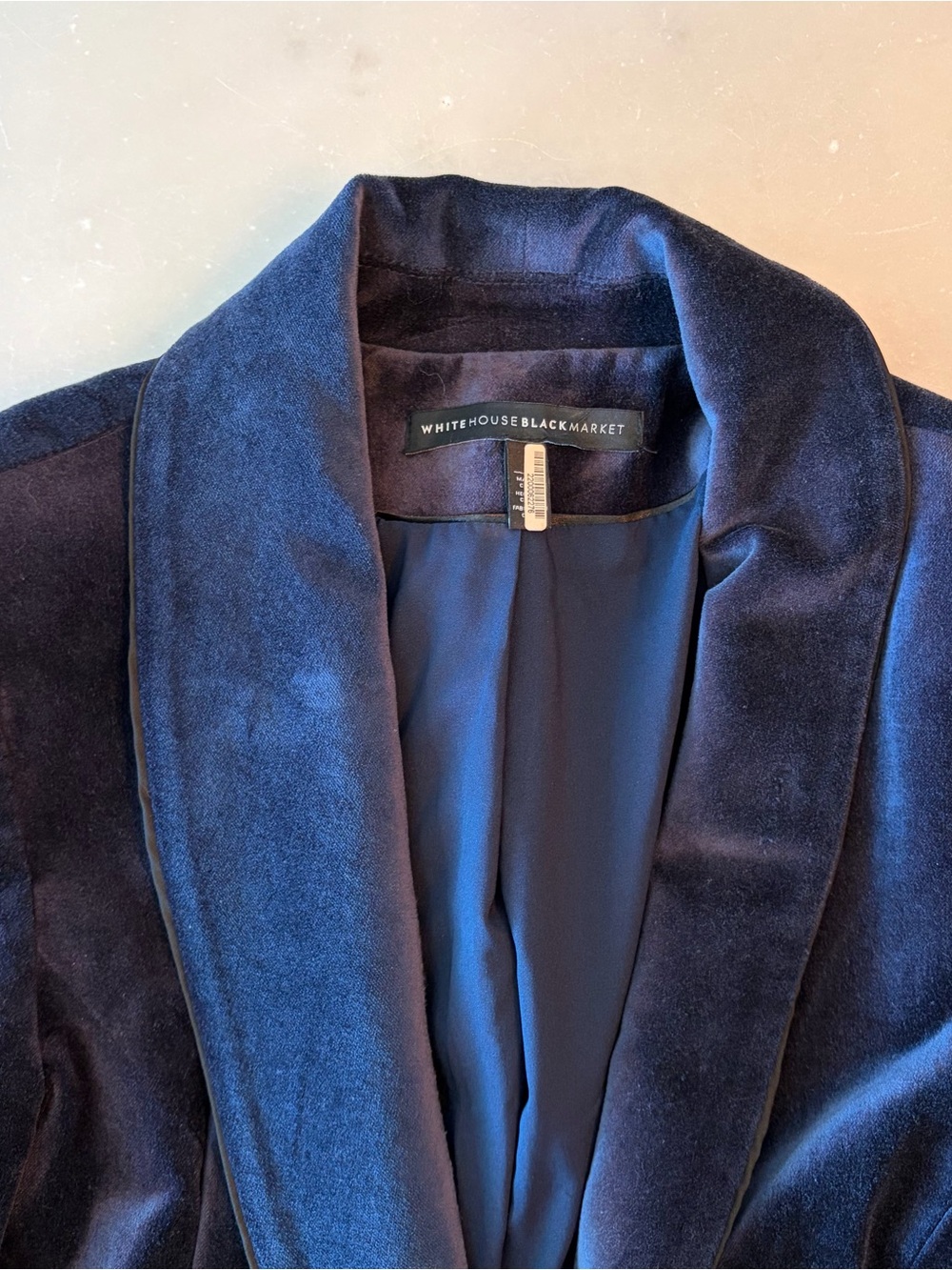 White House Black Market Velvet Blazer - Navy Blue - Picture 5 of 8
